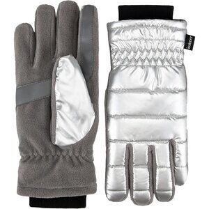 Women's Silver Water Repellent Sleekheat Gloves Touchscreen Iridescent Flip